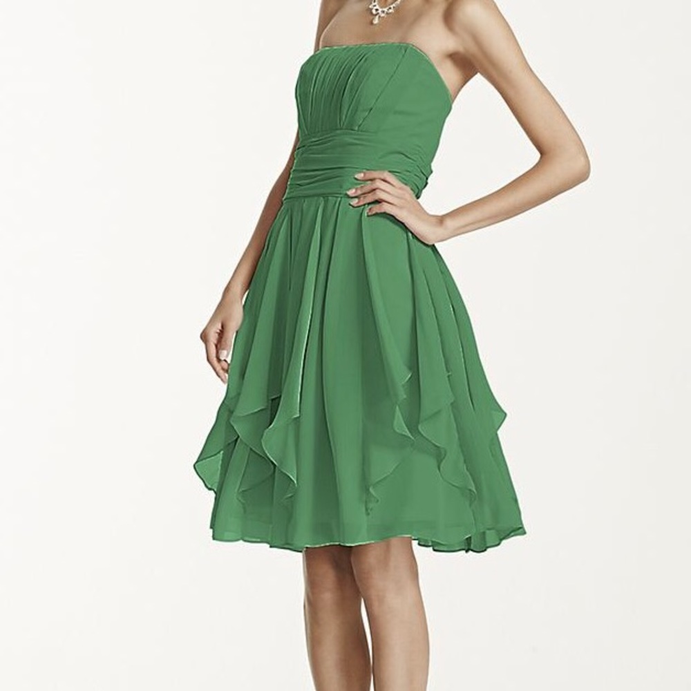 David’s Bridal clover bridesmaid dress